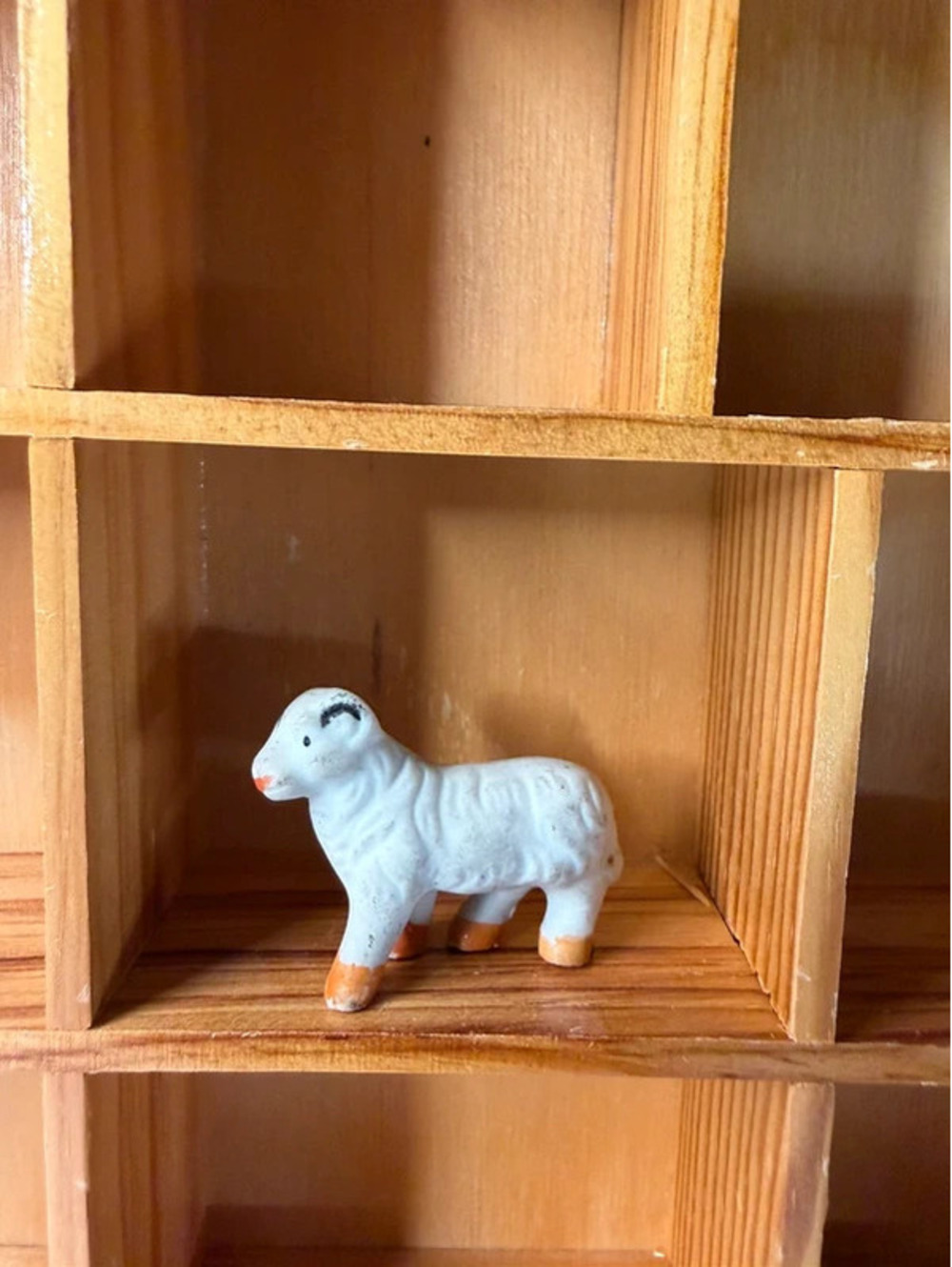 Vintage Miniature Ceramic Sheep Figurine Made in Japan